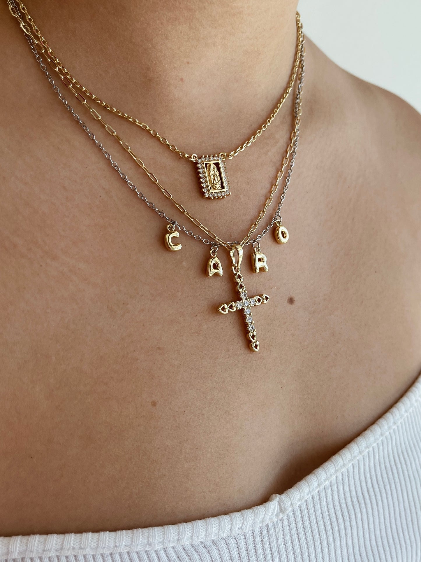 COLLAR CRUZ CORAZONES