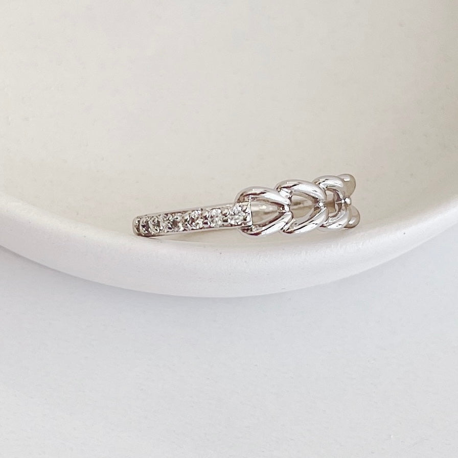 ANILLO CADENA Y CIRCONIA