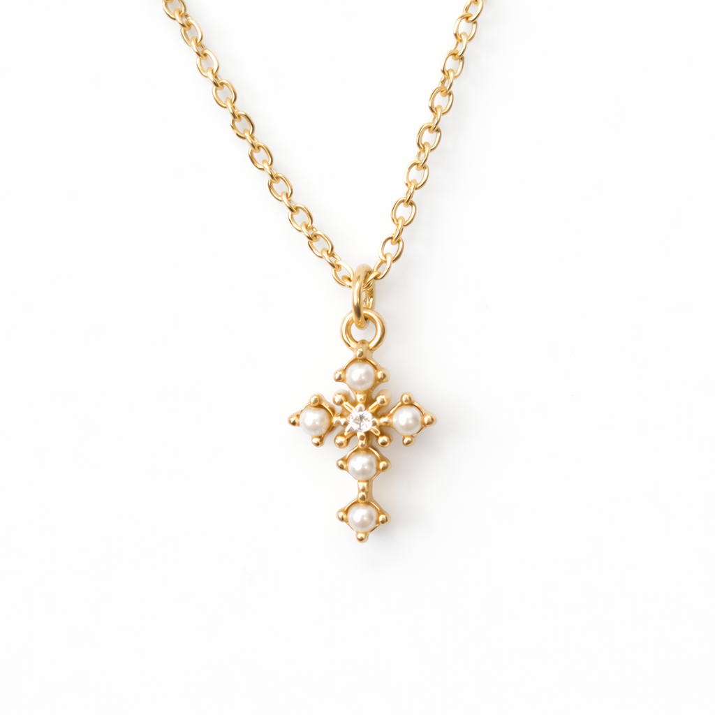 COLLAR CRUZ PERLA