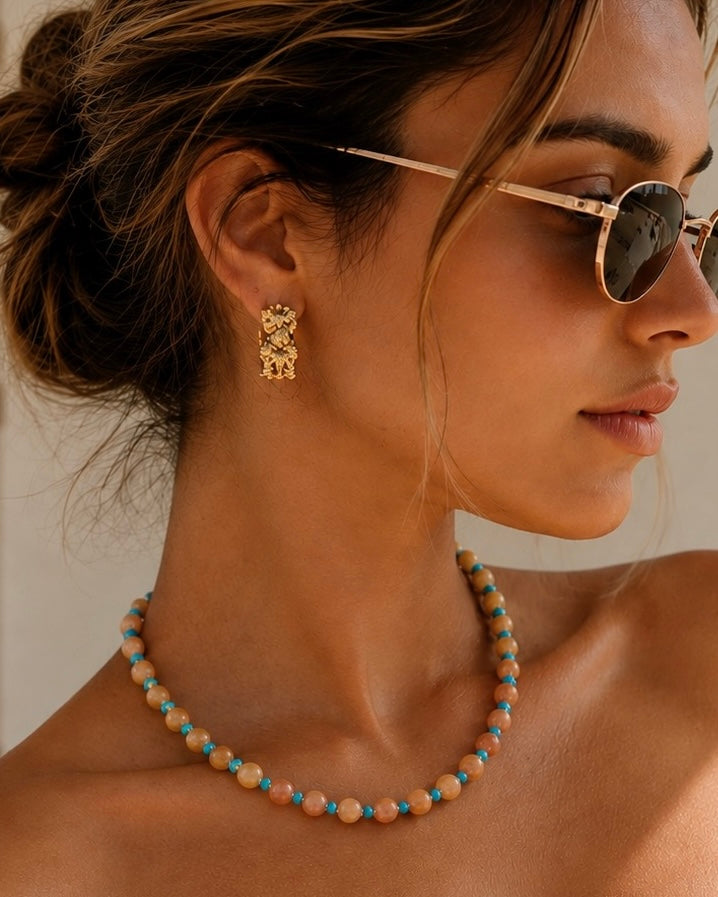 COLLAR PIEDRA NATURAL Y CHAQUIRON
