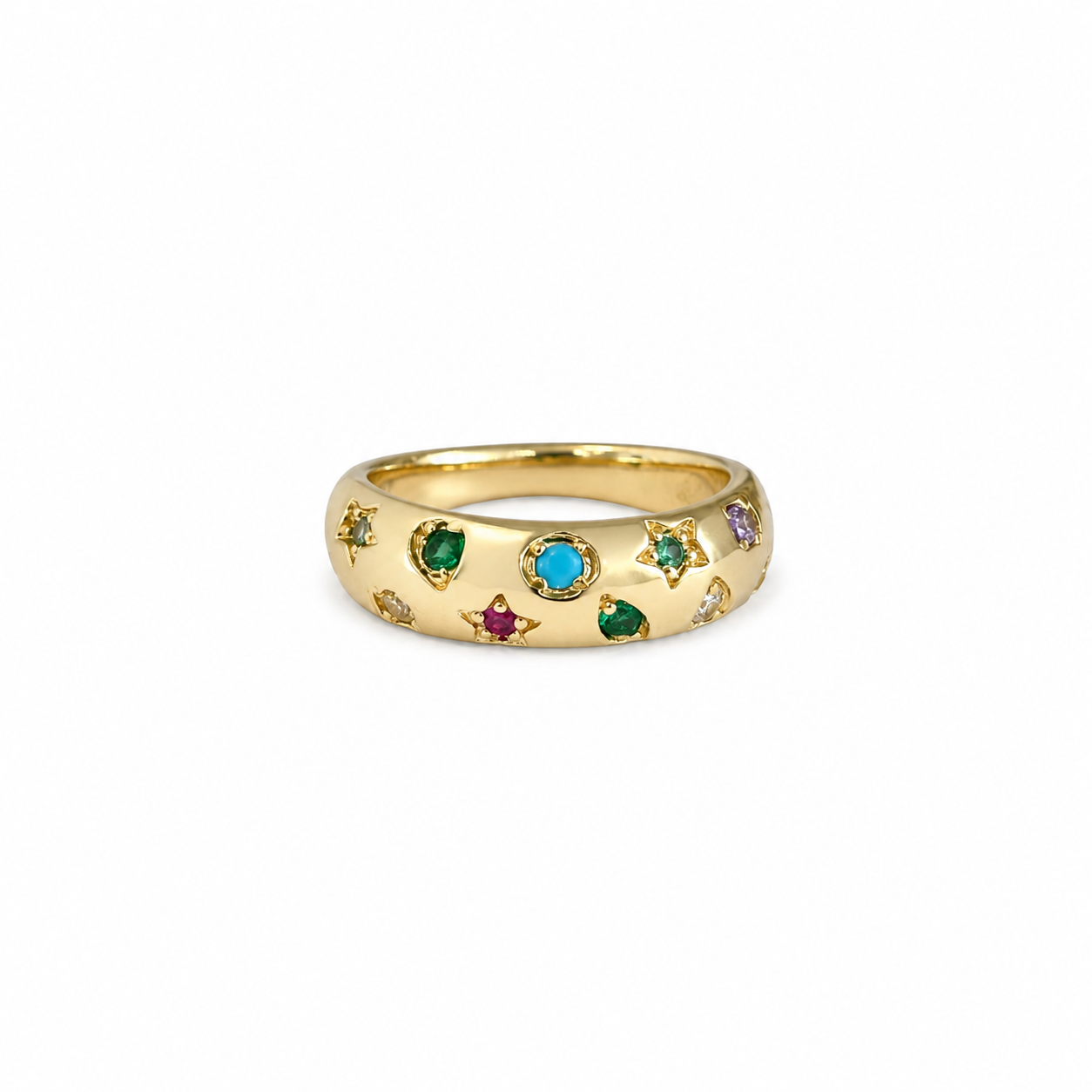 ANILLO GALAXY CHUNKY CZ COLORES