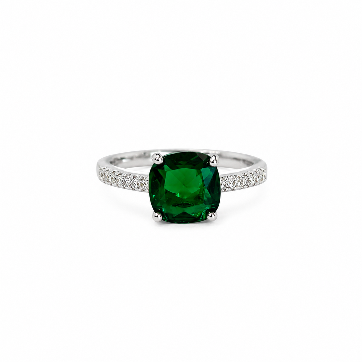 ANILLO CUADRO ESMERALDA CZ