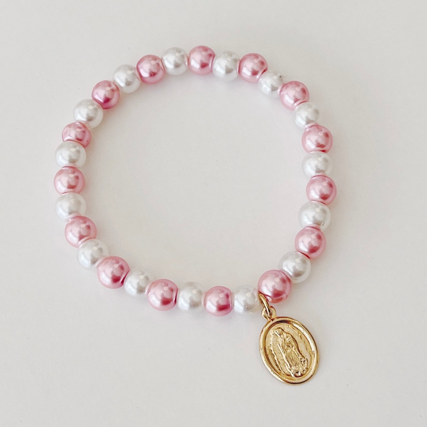 PULSERA PERLA Y VIRGENCITA