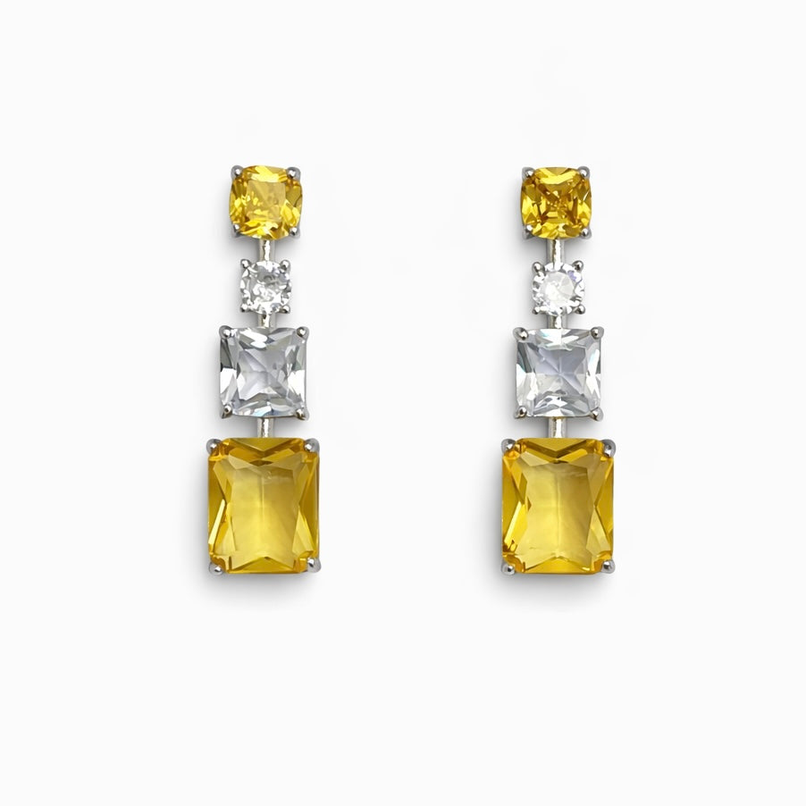 ARETE CUADROS AMARILLOS