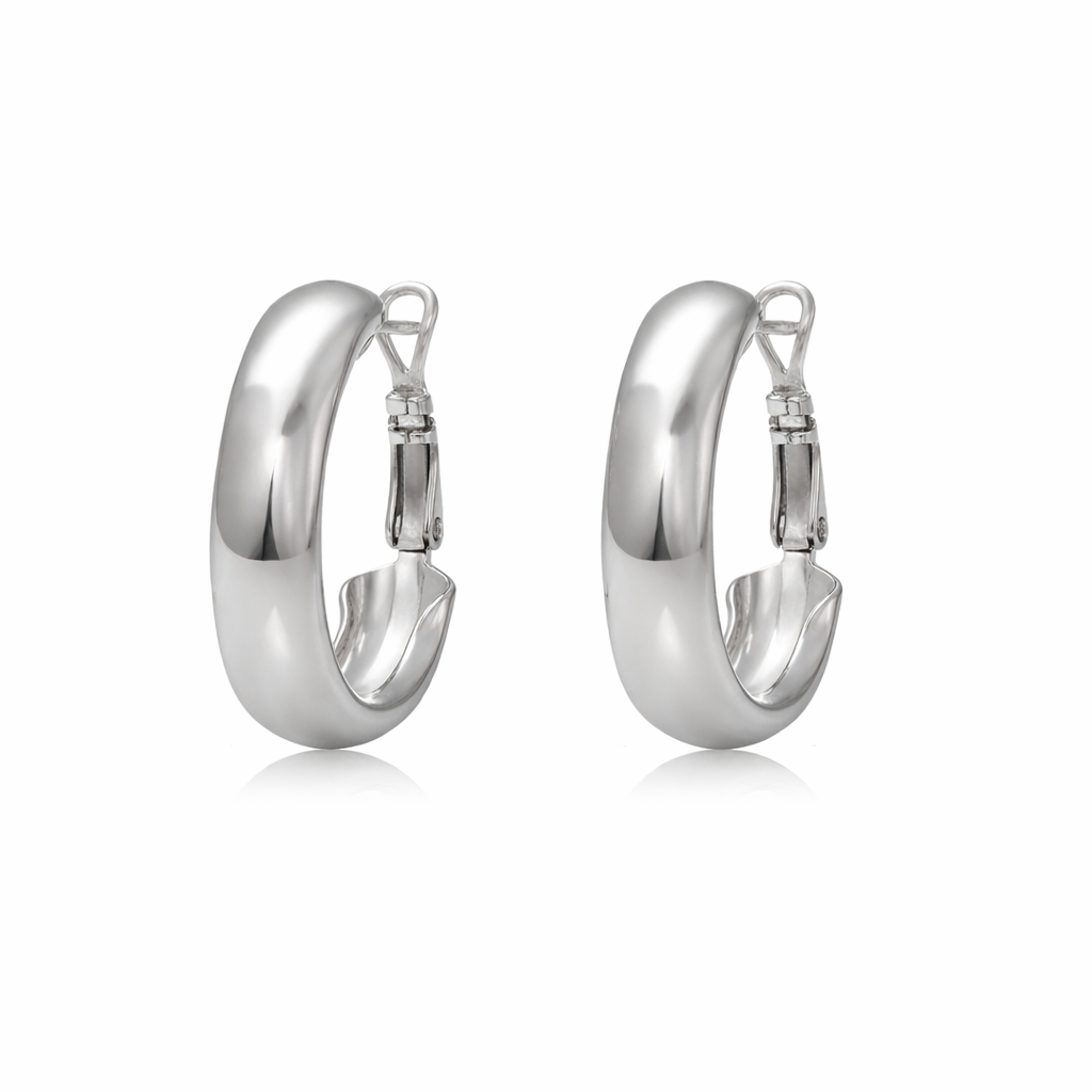 CHUNKY SILVER HOOP