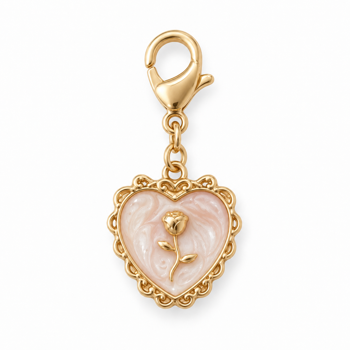 CHARM CORAZÓN CON FLOR