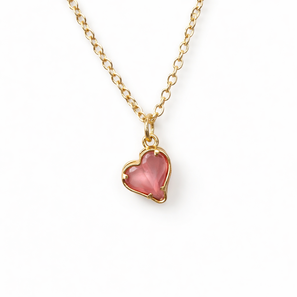 COLLAR CORAZÓN ROSA
