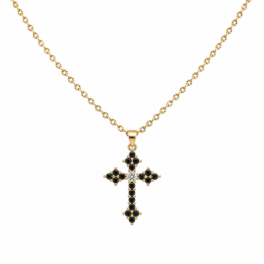 COLLAR CRUZ GÓTICA NEGRA