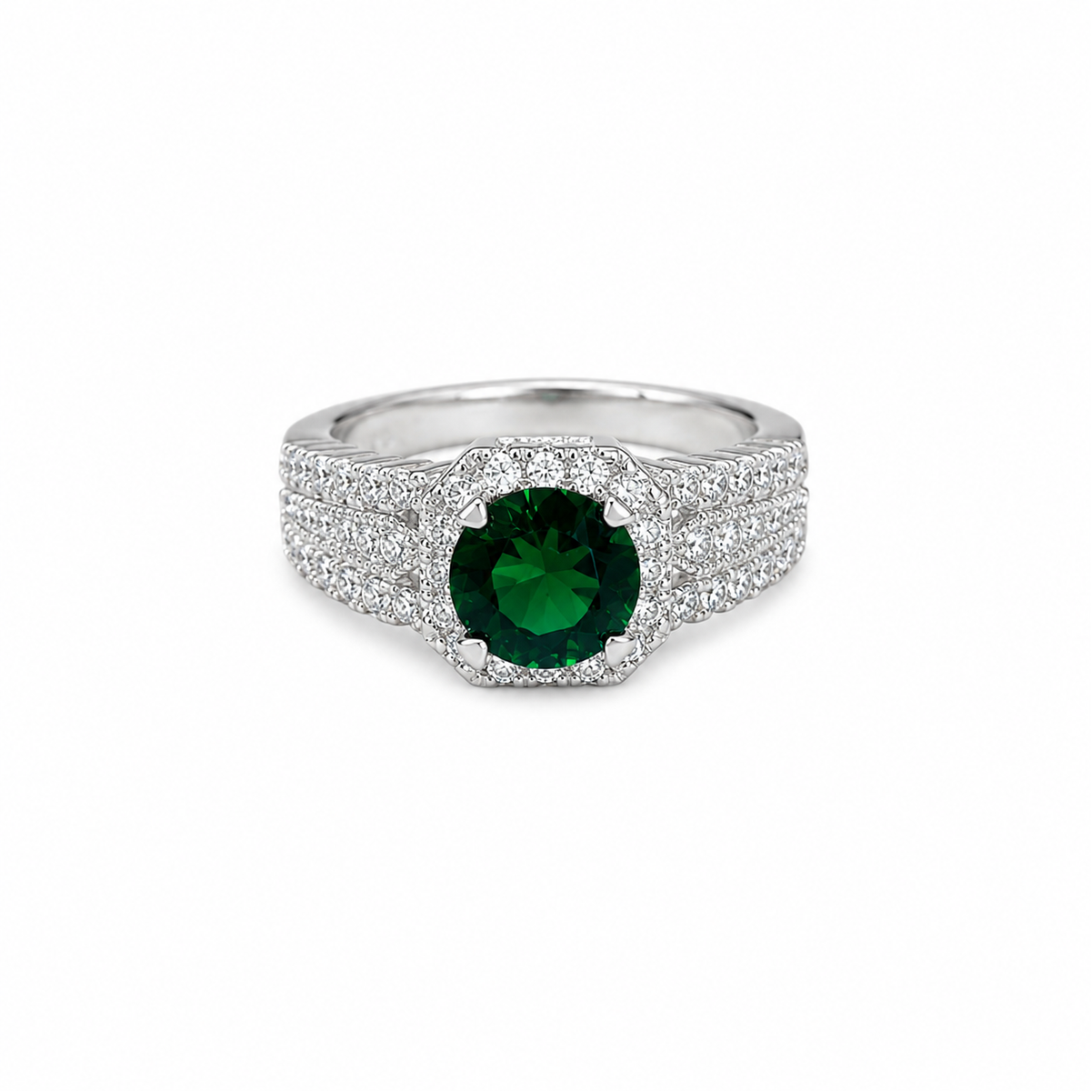 ANILLO CIRCULO ESMERALDA CZ