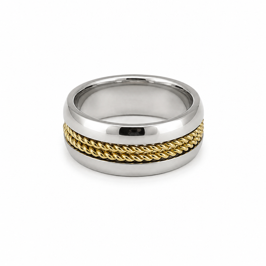 ANILLO TORCIDO BICOLOR