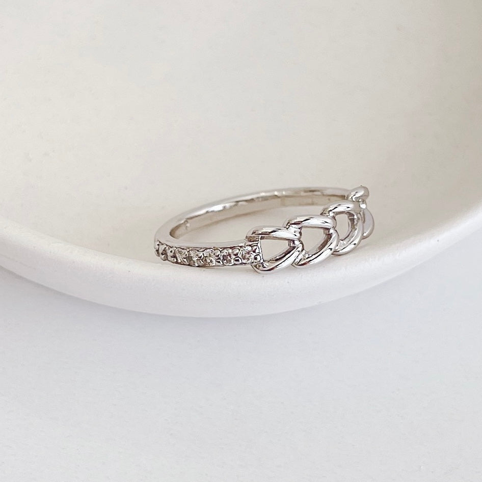 ANILLO CADENA Y CIRCONIA