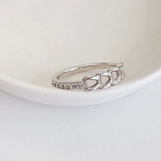 ANILLO CADENA Y CIRCONIA