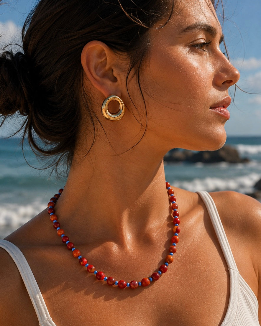 COLLAR PIEDRA NATURAL Y CHAQUIRON