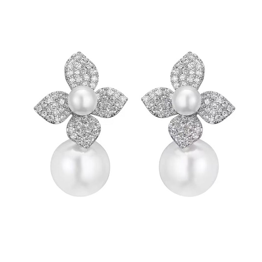 ARETE FLOR Y PERLA