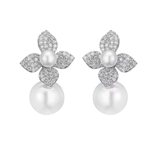 ARETE FLOR Y PERLA