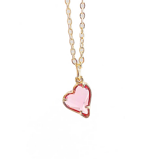 COLLAR CORAZÓN ROSA