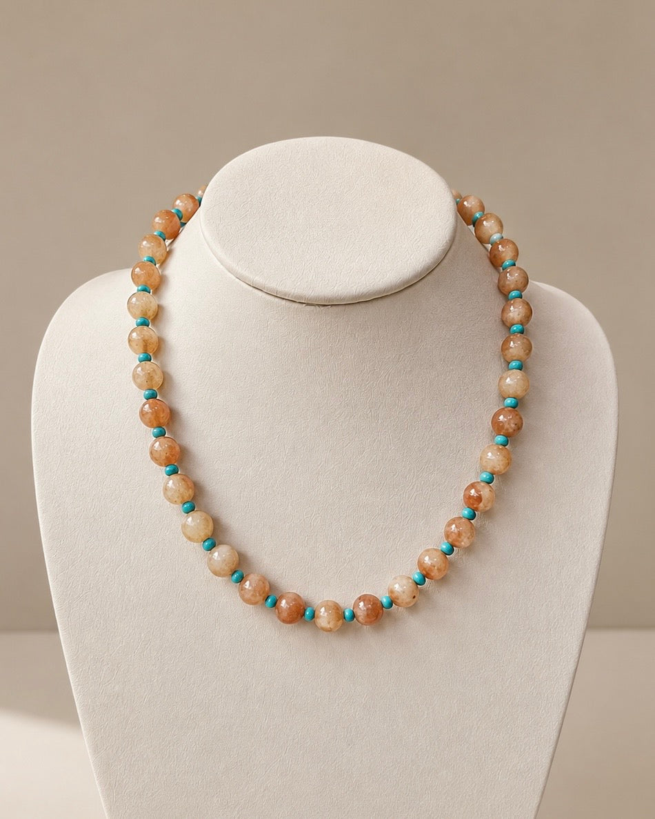 COLLAR PIEDRA NATURAL  Y CHAQUIRON