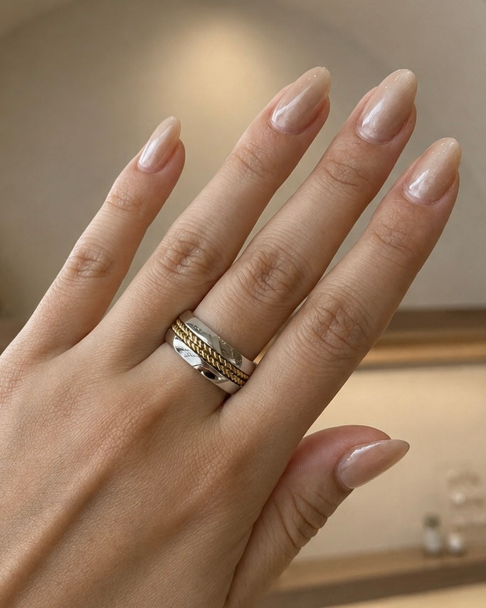 ANILLO TORCIDO BICOLOR