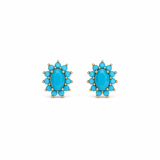 ARETE FLOR TURQUESA