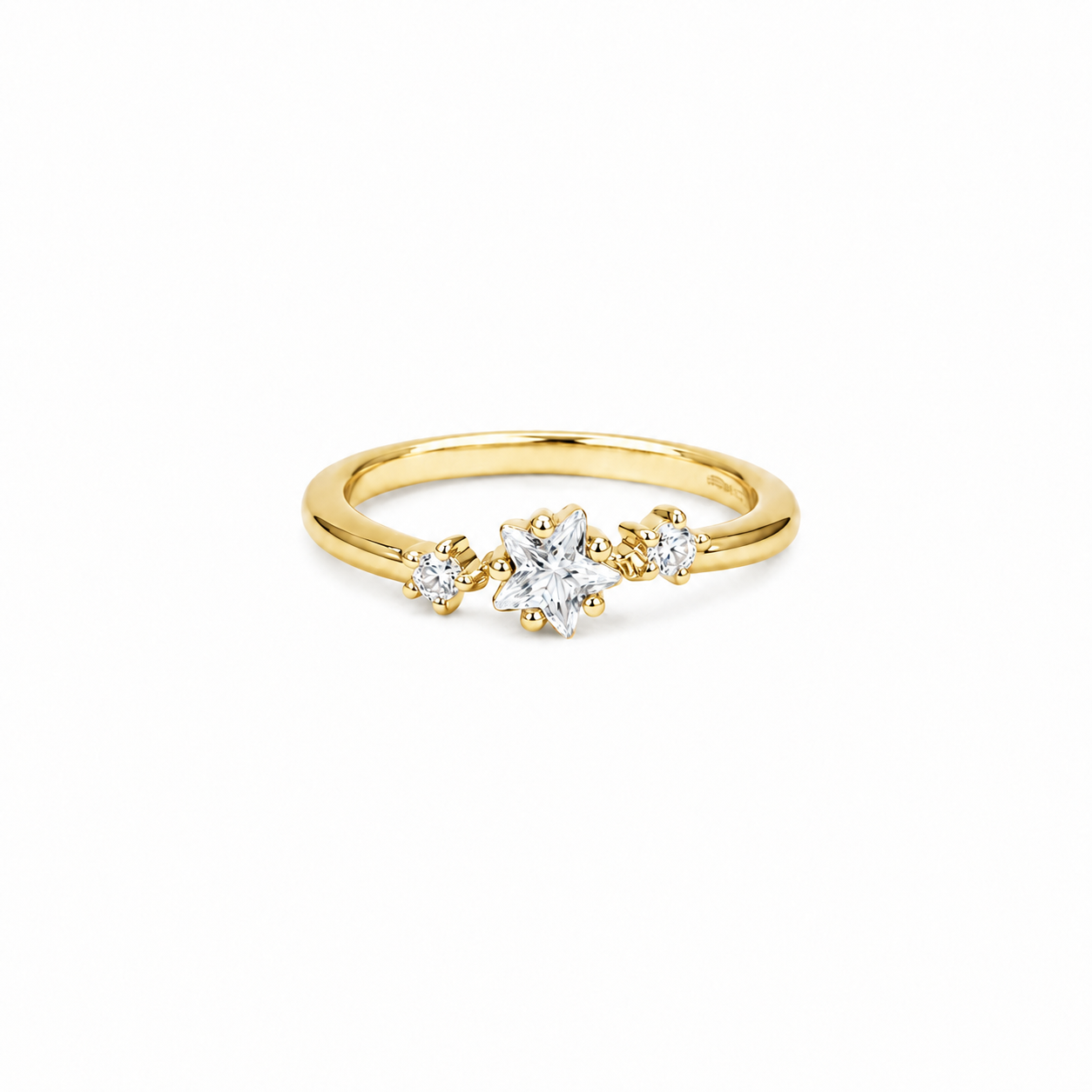 ANILLO MEDIO DEDO 3 ESTRELLAS CZ