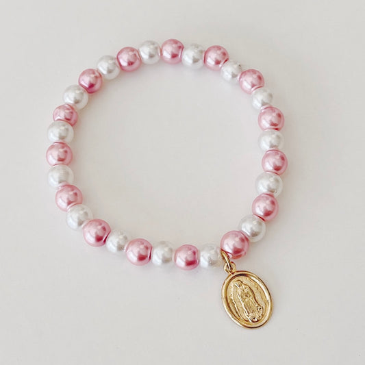 PULSERA PERLA Y VIRGENCITA