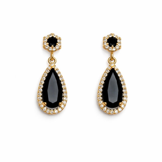 ARETE GOTA NEGRA DORADO