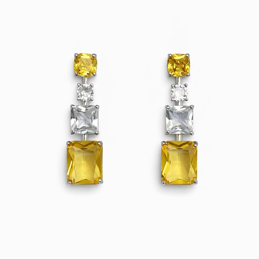 ARETE CUADROS AMARILLOS