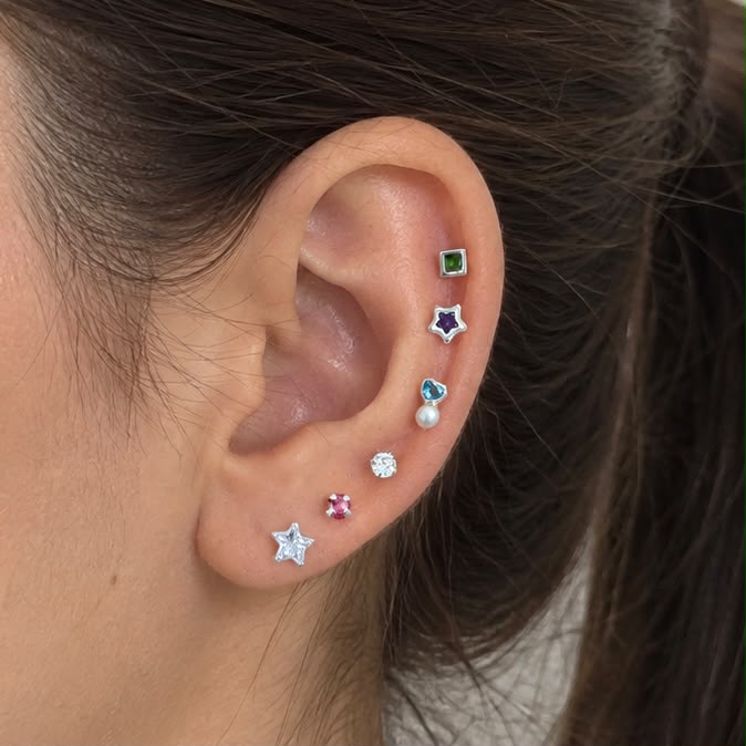 PIERCING ESTRELLA BISEL CZ COLORES