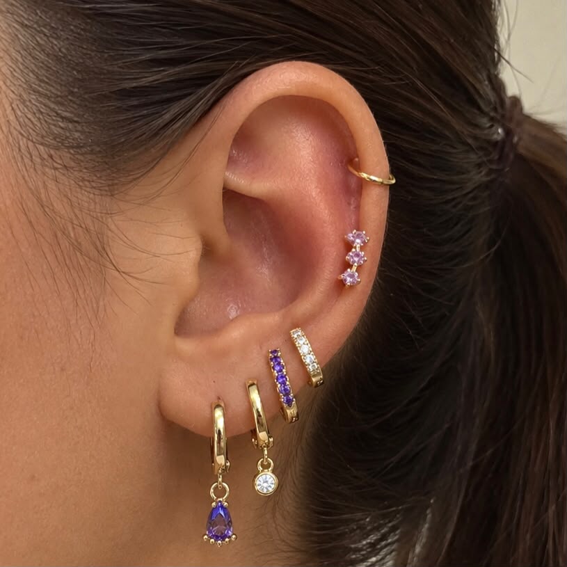 PIERCING COLGANTE CZ MORADA
